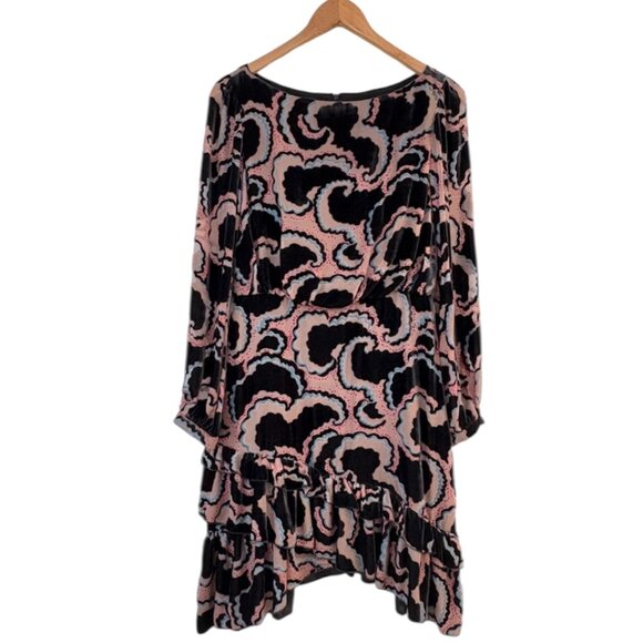 Saloni Felicia Dress Paisley Print Silk Velvet Burnout Tiered Minidress Sz 6 NWT - Picture 1 of 11
